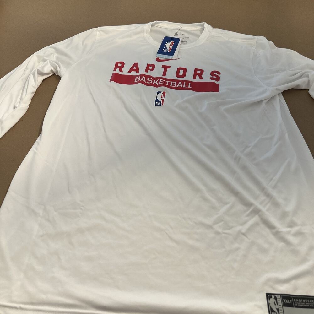 New Nike Mens Toronto Raptors NBA Shooting Shirt Size XXLT White And Red DQ7069
